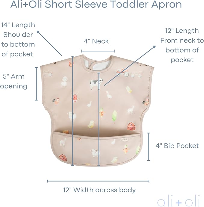 Ali+Oli Smock Bibs for Babies, BPA-Free Oeko-Tex Certified, Waterproof Baby - Image 2
