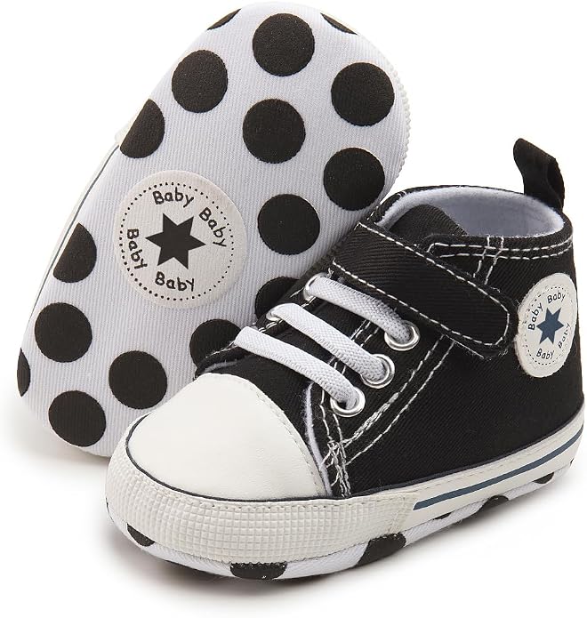 Meckior Baby Girls Boys Canvas Sneakers Soft Sole High-Top Ankle Infant First - Image 6