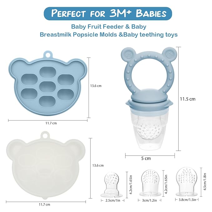 WAJIAYON Baby Breastmilk Popsicle Molds & Baby Fruit Feeder, Infant Food - Image 7