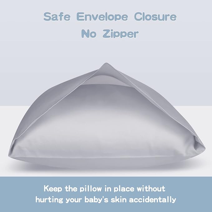 Organic Cotton Toddler Pillowcase 2 Pack, 14 x 20 Travel Pillow Case Cover - Image 4