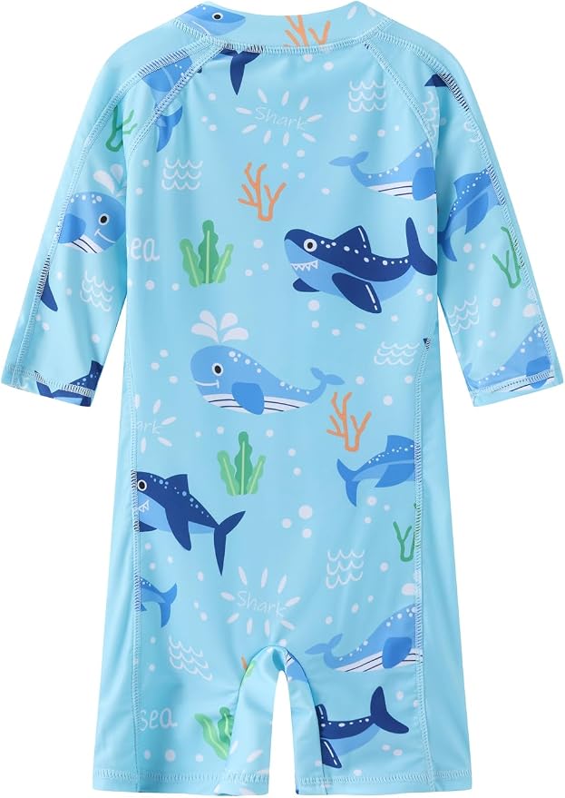 Toddler Baby Boys Swimsuit Rashguard One Piece Zipper Bathing Suit - Image 4