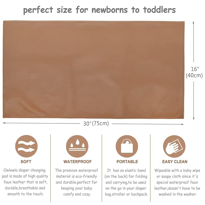 Owlowla Baby Diaper Changing Pad Portable Changing Mat Travel Changing Pad Liner - Image 5