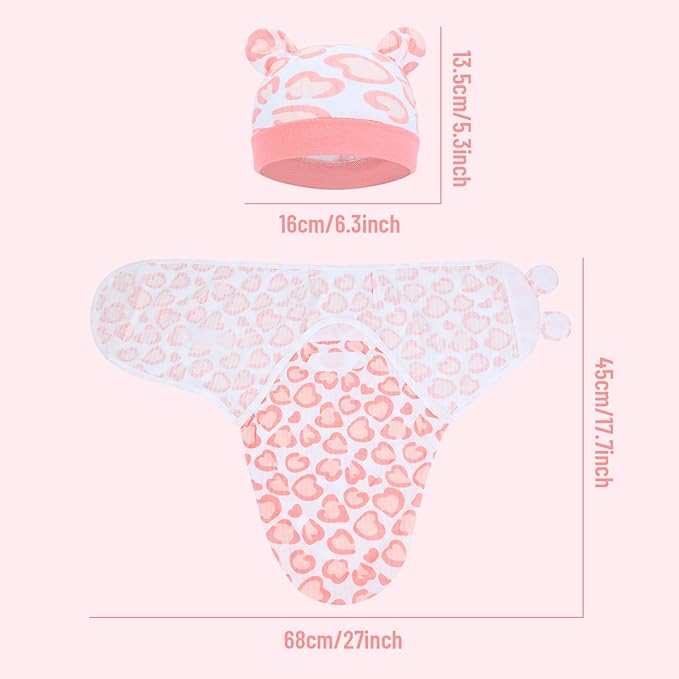 Cinaci 2 Pack Adjustable Soft Cotton Blend Newborn Baby Receiving Swaddle - Image 2