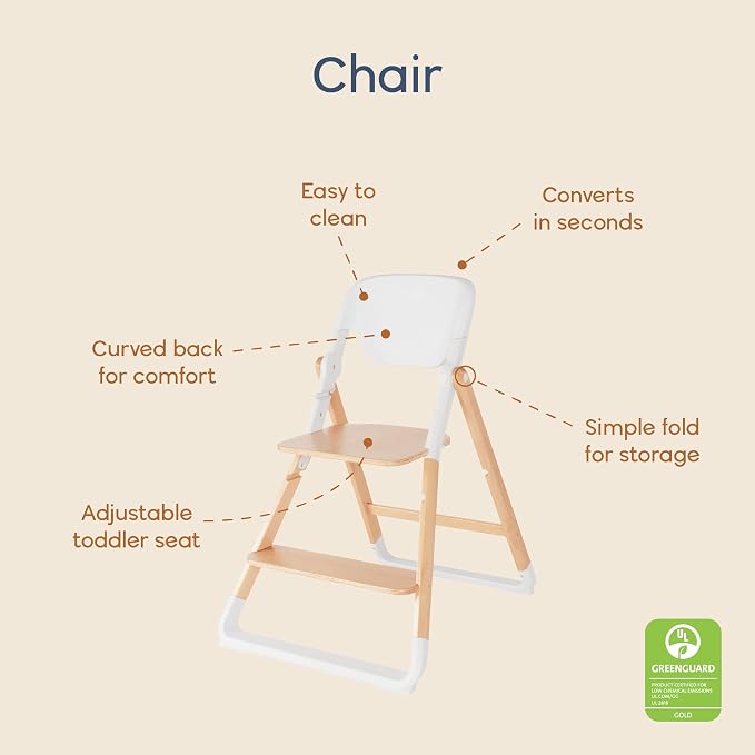Ergobaby Evolve Baby Essentials Portable High Chair, Dark Wood - Image 5