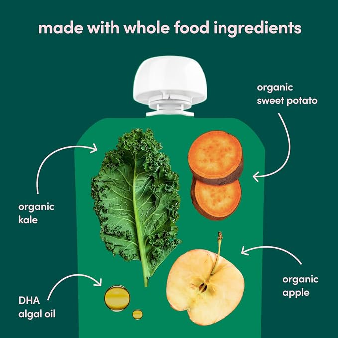 Cerebelly Organic Baby Food Pouches, Kale Sweet Potato Apple Purees, 16 - Image 5