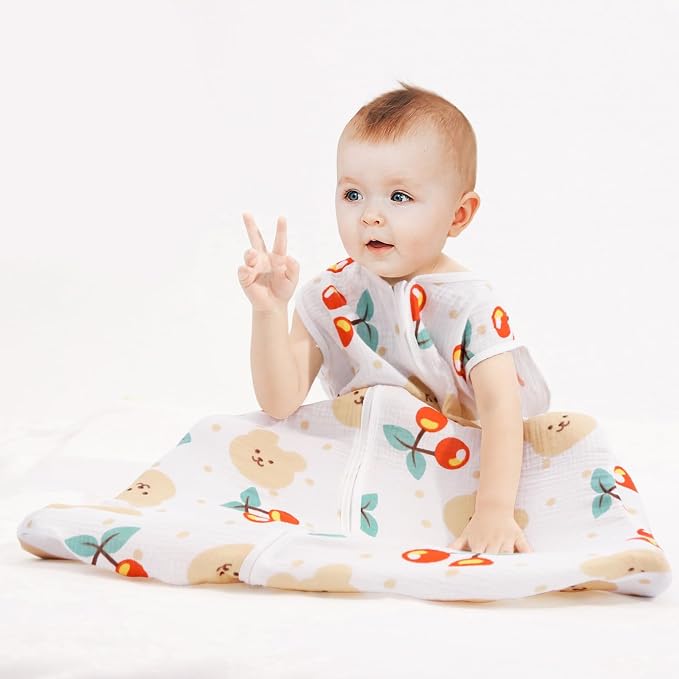 2 Pack Baby Sleep Sack 0-6 Months 100% Cotton Muslin Baby Sleeping Bag 2-Way - Image 6