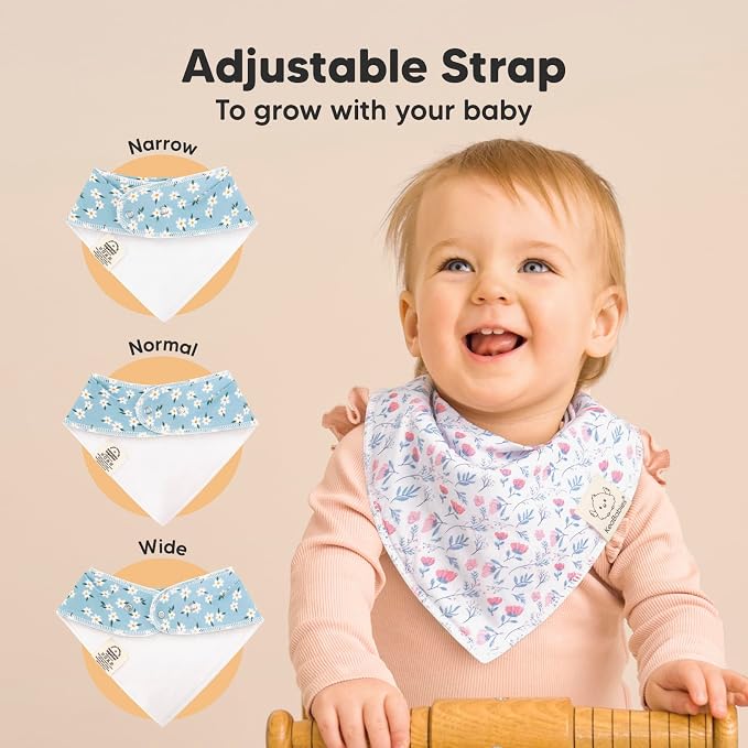 8-Pack Organic Baby Bandana Bibs - Image 3