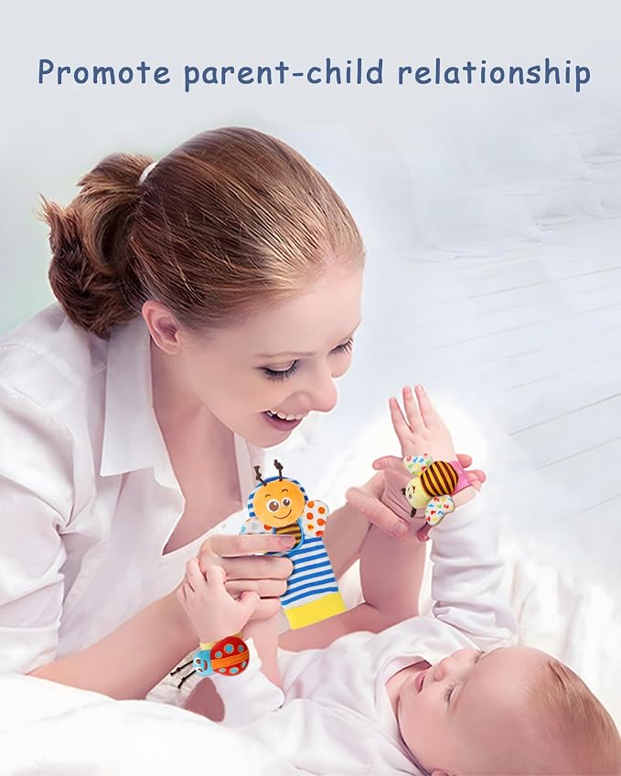 Wrist Rattles Foot Finder Rattle Sock Baby Toy, Rattle Toy, Arm Hand Bracelet - Image 4