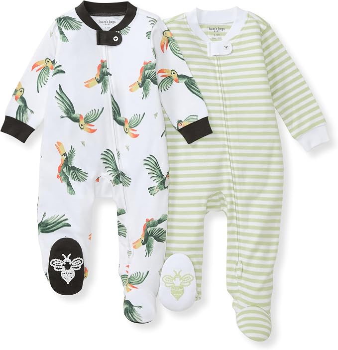 Burt’s Bees Baby Boys' One-Piece Sleep and Play 100% Organic Cotton PJs by BurtsBeesBaby