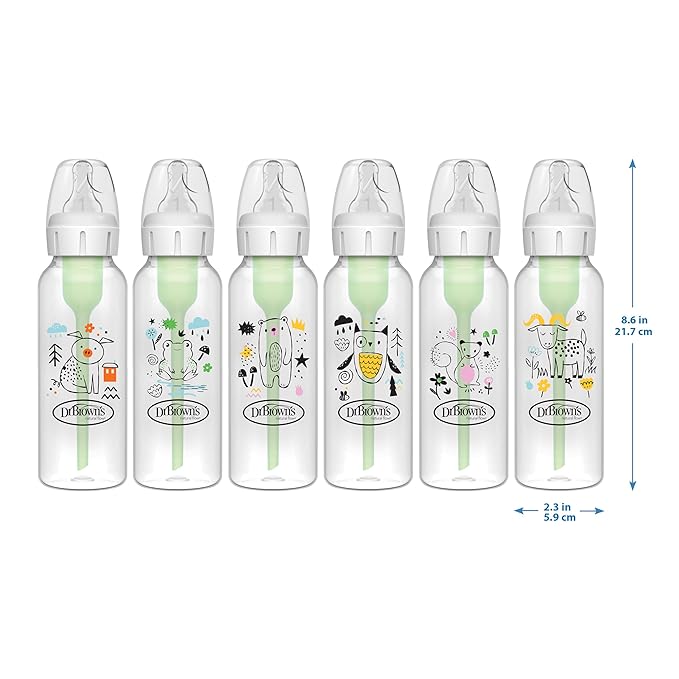 Dr. Brown's Natural Flow Anti-Colic Options+ Narrow Baby Bottle, Squirrel & Goat - Image 15
