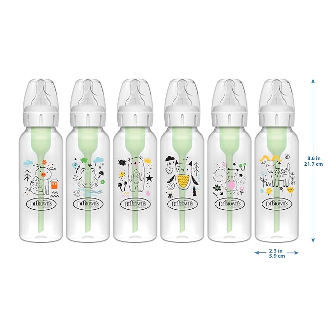 Dr. Brown's Natural Flow Anti-Colic Options+ Narrow Baby Bottle, Pig & Frog - Image 16