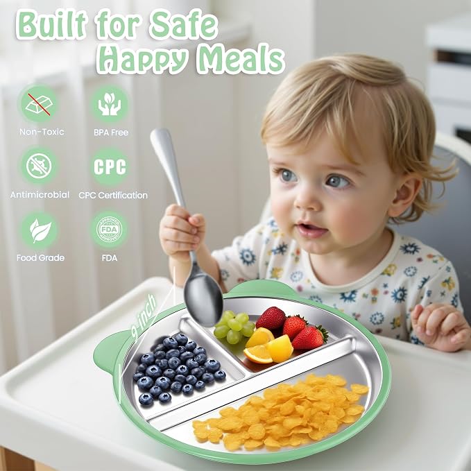Stainless Steel Kids Plate - Image 2