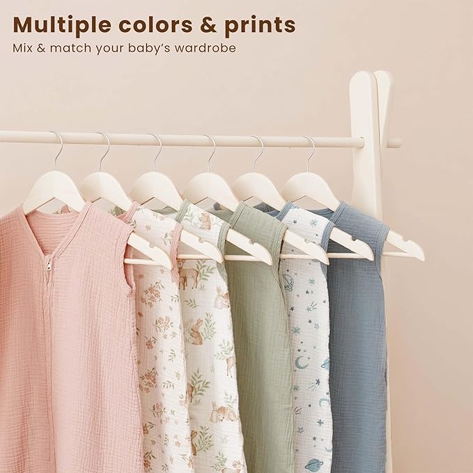 Konssy Muslin Baby Sleep Sack 6-12 Months 0.8 TOG, 2 Pack 100% Cotton Wearable - Image 7
