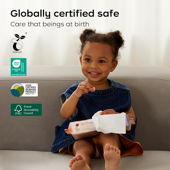 Bc Babycare Dry Wipes, Plant-based Fibers, Wet and Dry Multi-Use Facial Cloth - Image 9