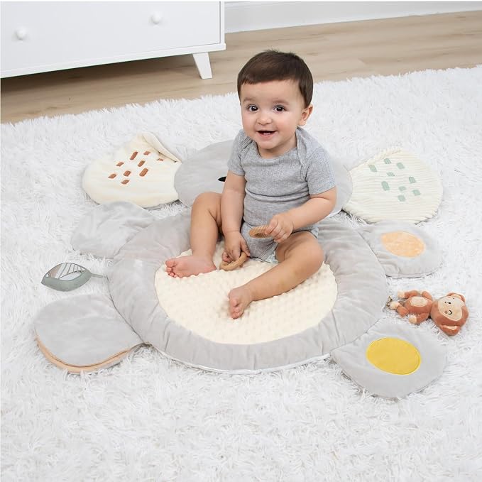 The Peanutshell Tummy Time Mat Girl and Bunny Baby Lovey- Baby Floor Play Mats - Image 6