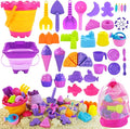 Beach Sand Toys, Mesh Backpack Bag, Ice Cream, Cake & Castle Sand Molds by Elovien