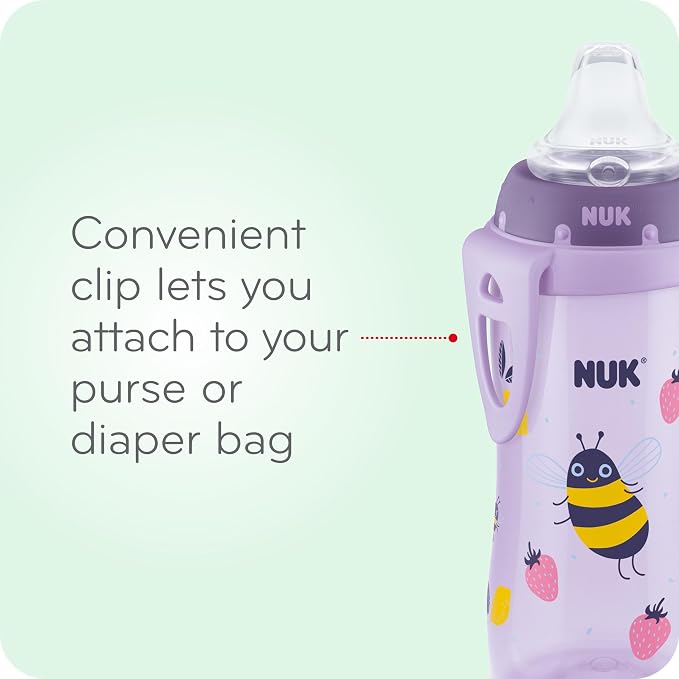 NUK Active Spill Proof Sippy Cup, 10 oz, 2 Pack, 8+ Months, Spill Proof Sippy - Image 4