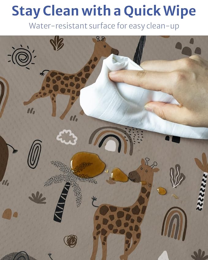 Blissful Diary Baby Splat Mat for Under High Chair, 50.4 x 50.4 Inch Wipeable - Image 6