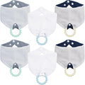 Baby Bandana Bibs & Teethers 6-Pack, 100% Organic Cotton, Super Absorbent & Soft by CUXFLS