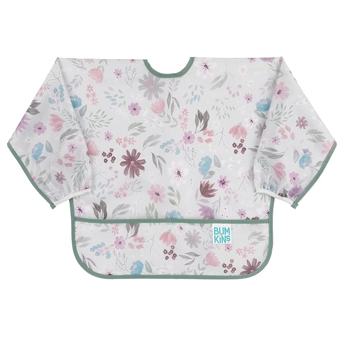Bumkins Sleeved Bib for Girl or Boy, Baby and Toddler for 6-24 Mos, Essential by Bumkins