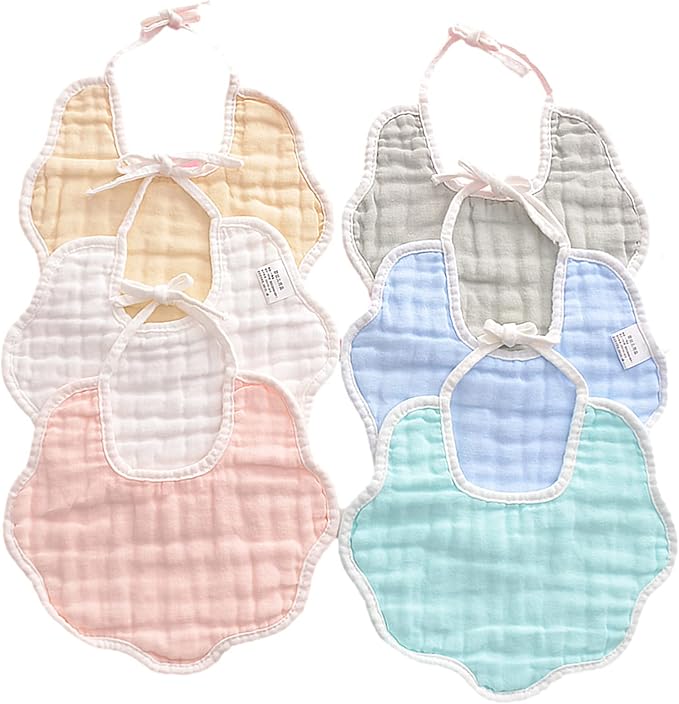 Muslin Baby Bibs for Drooling and Teething Newborn Drool Bibs for Baby Girl Boy by DOSMINE