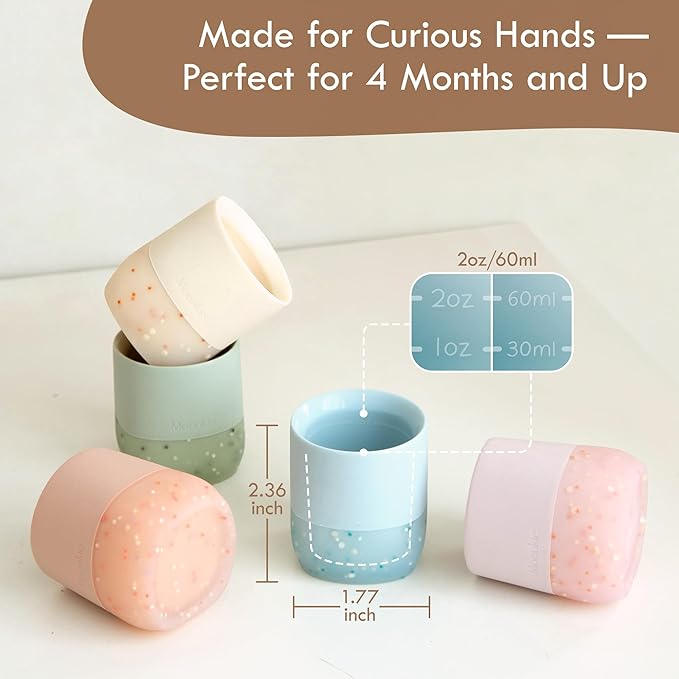 Moonkie Silicone Baby Cup 4 Months+ | Tiny Open Training Cup - Image 9