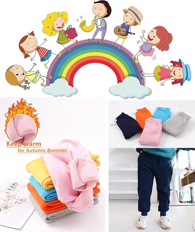 CuteOn Unisex Toddler Jogger Pants Kids Cotton Elastic Waist Winter Baby - Image 3