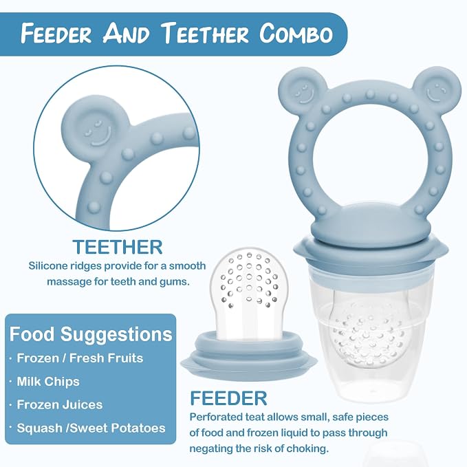 WAJIAYON Baby Breastmilk Popsicle Molds & Fruit Feeder, Baby Food Freezer Tray - Image 2