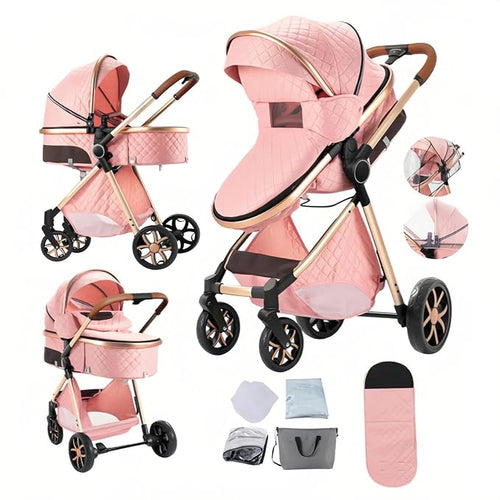 2 in 1 Baby Stroller with Bassinet Mode, Reversible Infant Pram, One-Click by Unknown