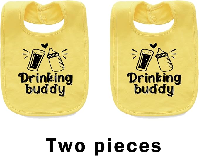Baby Twins Bibs Drinking Buddy Newborn Baby Bibs Cute Unisex Bibs Set Toddler - Image 2