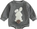 VISGOGO Newborn Infant Baby Boy Girls Oversized Romper Little Dude Sweater by VISGOGO