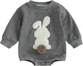 VISGOGO Newborn Infant Baby Boy Girls Oversized Romper Little Dude Sweater by VISGOGO
