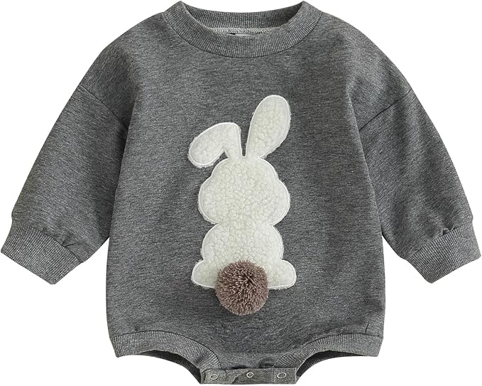 VISGOGO Newborn Infant Baby Boy Girls Oversized Romper Little Dude Sweater by VISGOGO