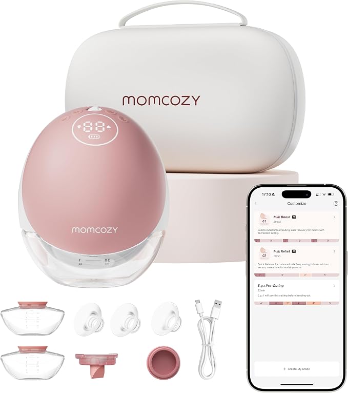 Momcozy Breast Pump Hands Free Upgraded Mobile Flow | M9, App Discreet Control by Momcozy