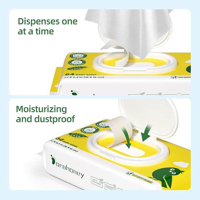 100% USA Cotton Baby Wipes for Sensitive Skin, 99% Purified Water Unscented Wet - Image 4