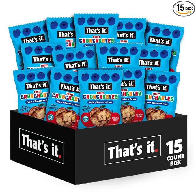 That's it. Fruit Crunchables – 100% Apple + Blueberry Crisps, 15 Pack healthy by Thatsit