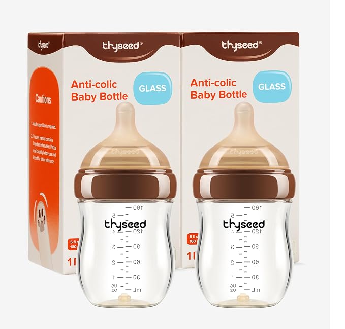 Thyseed Glass Natural Anti-Colic Baby Bottles | Newborn Breast Like Nursing by thyseed