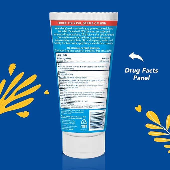 Triple Paste 3X Max Diaper Rash Ointment, Maximum Strength Zinc Oxide Ointment - Image 2