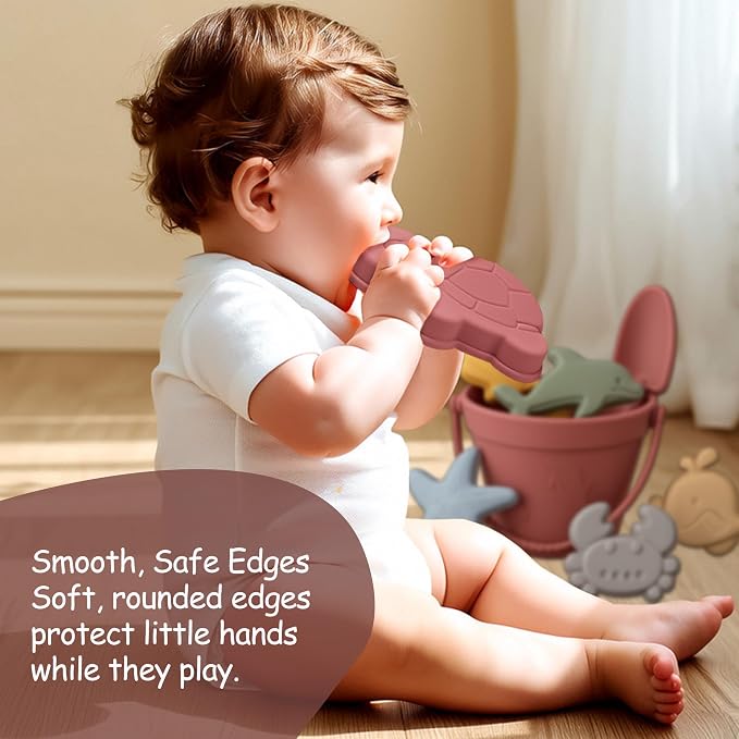 Silicone Beach Toys for Toddlers, Travel Friendly Sand Toys for Babies 6-12 - Image 5