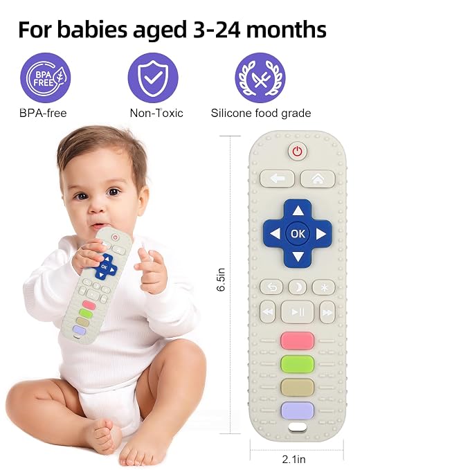 Chuya Silicone Baby Teether Toy TV Remote Control Shape Chew Toy - Image 2