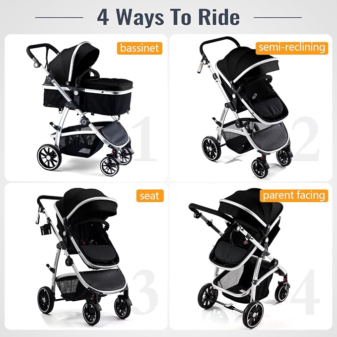 Baby Stroller, 2-in-1 Reversible Toddler Seat - Image 2