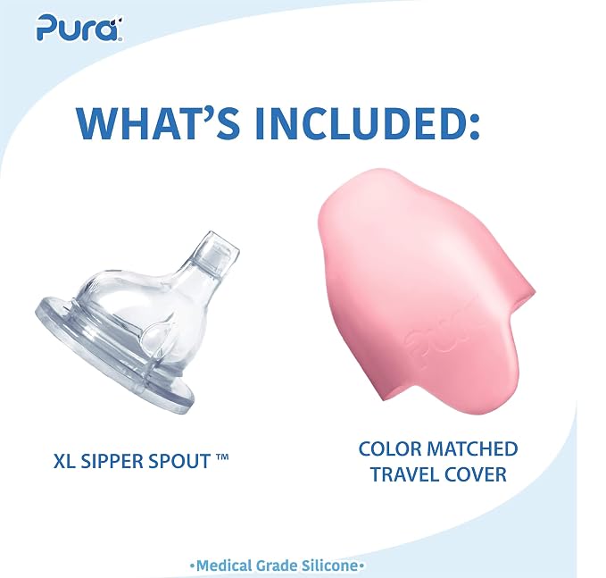 Pura Kiki 11oz/325ml Stainless Steel Sippy Cup Bottle w/Sleeve, Plastic-Free - Image 2