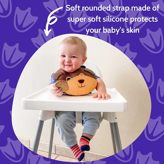 Silly Goose Set of 2 Silicone Animal Baby Bibs - Image 6