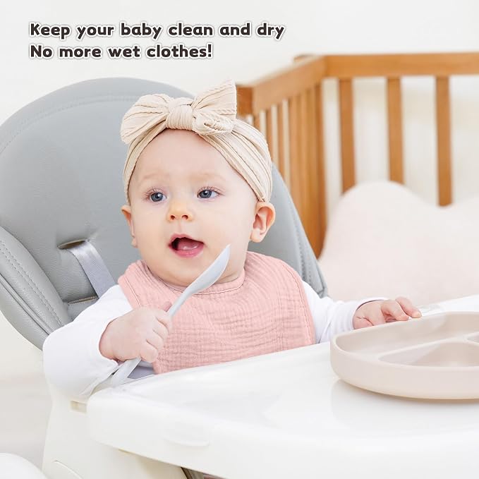 Susurration Muslin Baby Drool Bibs 6Pack Soft Square Adjustable Baby Bandana - Image 3