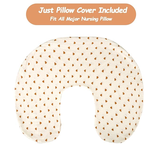 Hooyax Muslin Nursing Pillow Cover, Feeding Pillow Slipcover - Image 2