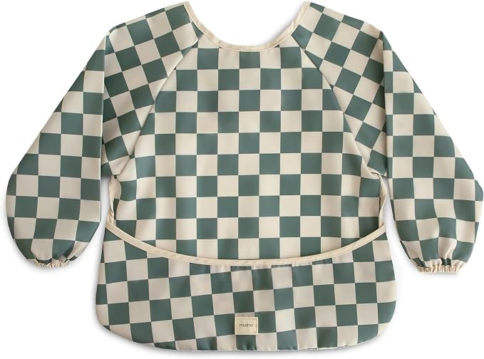 mushie Long Sleeve Baby Bib | Water Resistant Adjustable Fit - Image 4
