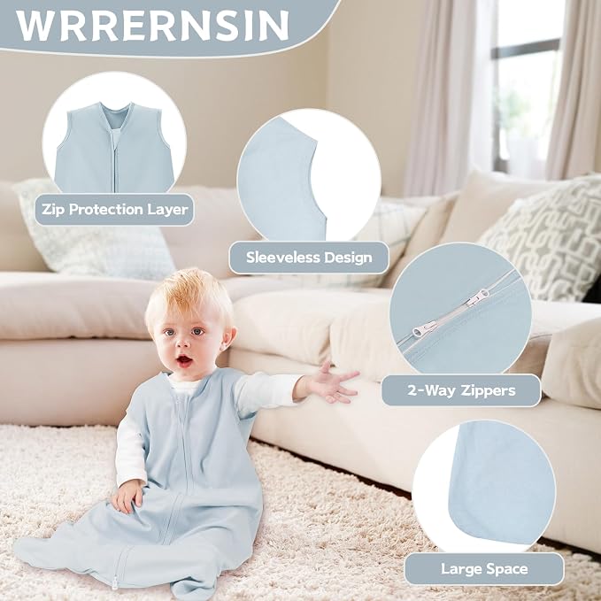 Baby Sleep Sack 6-12 Months, 100% Cotton TOG 0.5 Wearable Blanket - Image 2