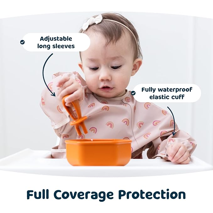 Tiny Twinkle Mess Proof Baby Bib, Waterproof Smock Baby Bib - Image 4