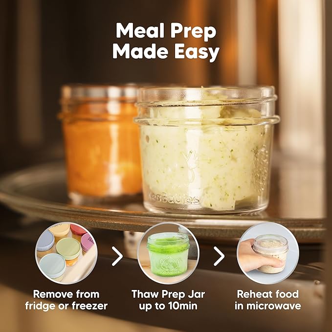 KeaBabies 6pk 4oz Glass Baby Food Containers - Image 9