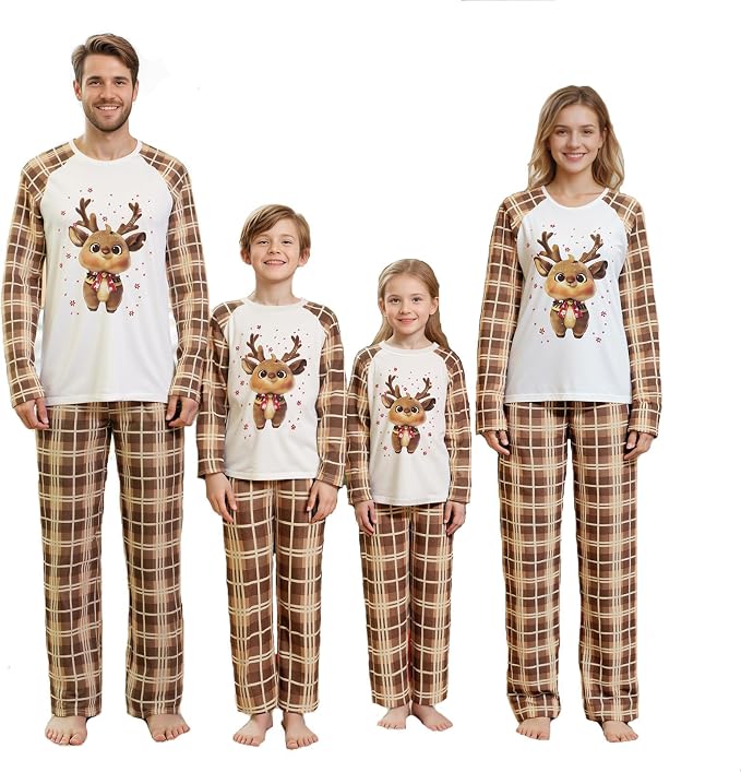 Awoscut Christmas Family Matching Pajamas Christmas Pjs Holiday Nightwear by Awoscut